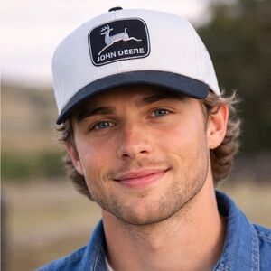 Vintage John Deere Black and White Baseball Cap